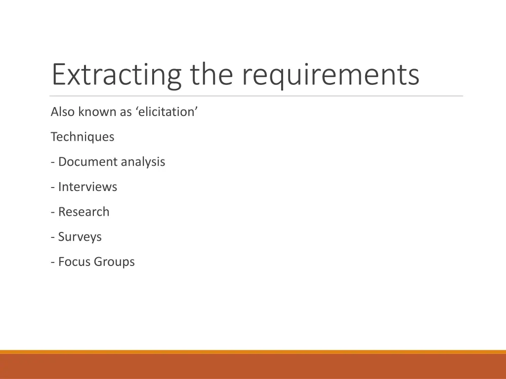 extracting the requirements