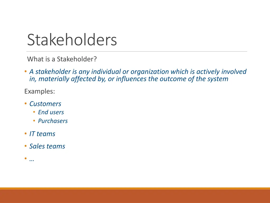stakeholders