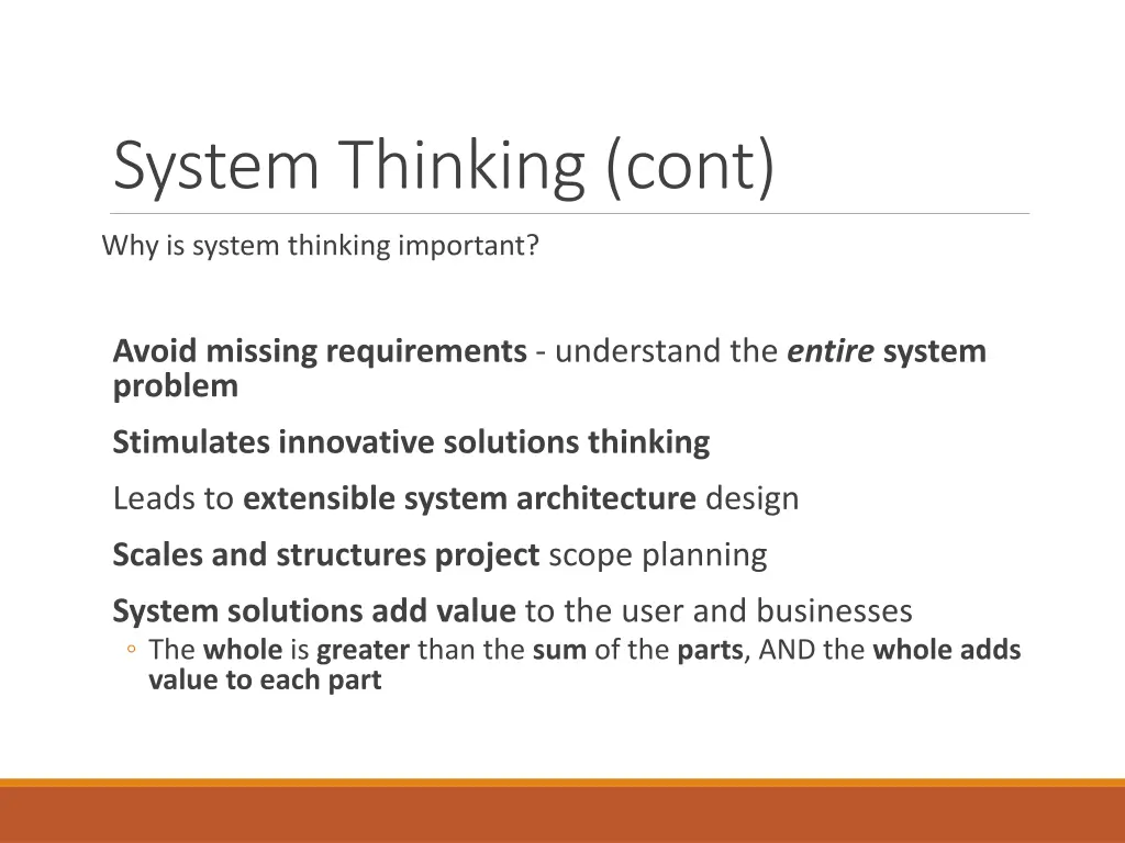 system thinking cont
