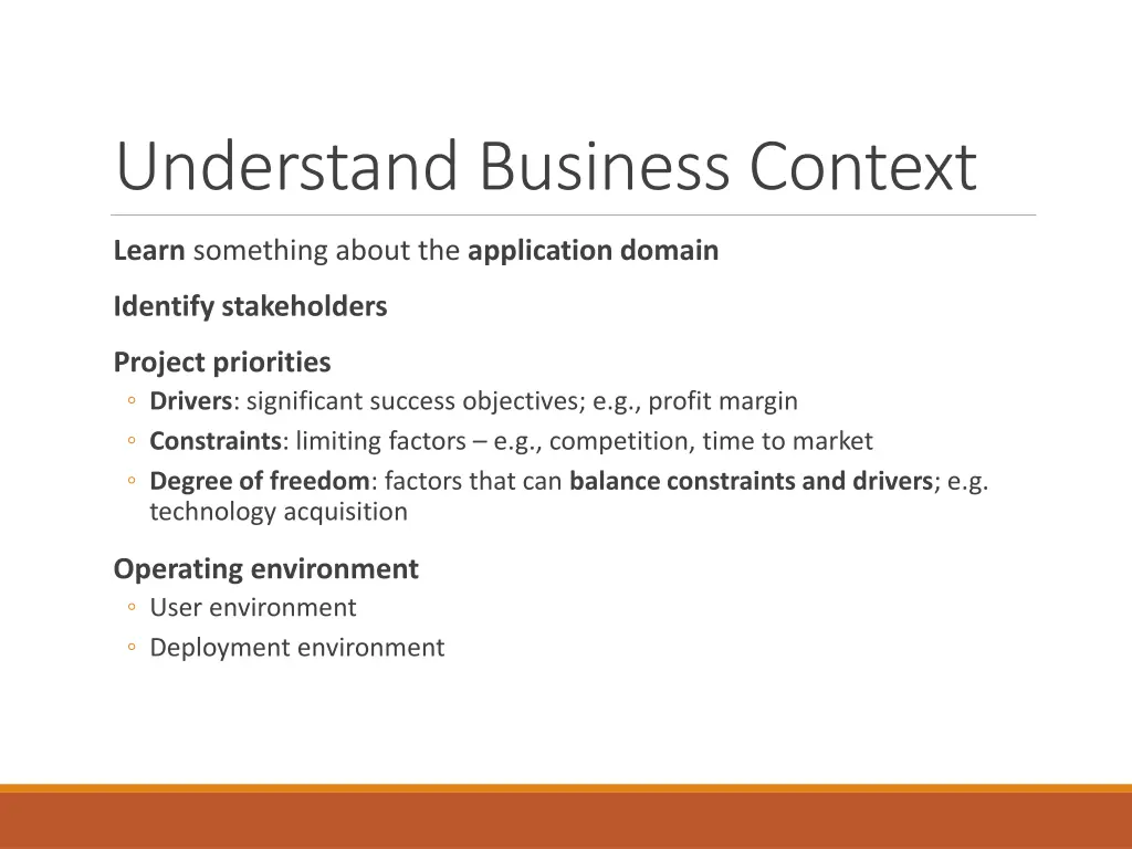 understand business context
