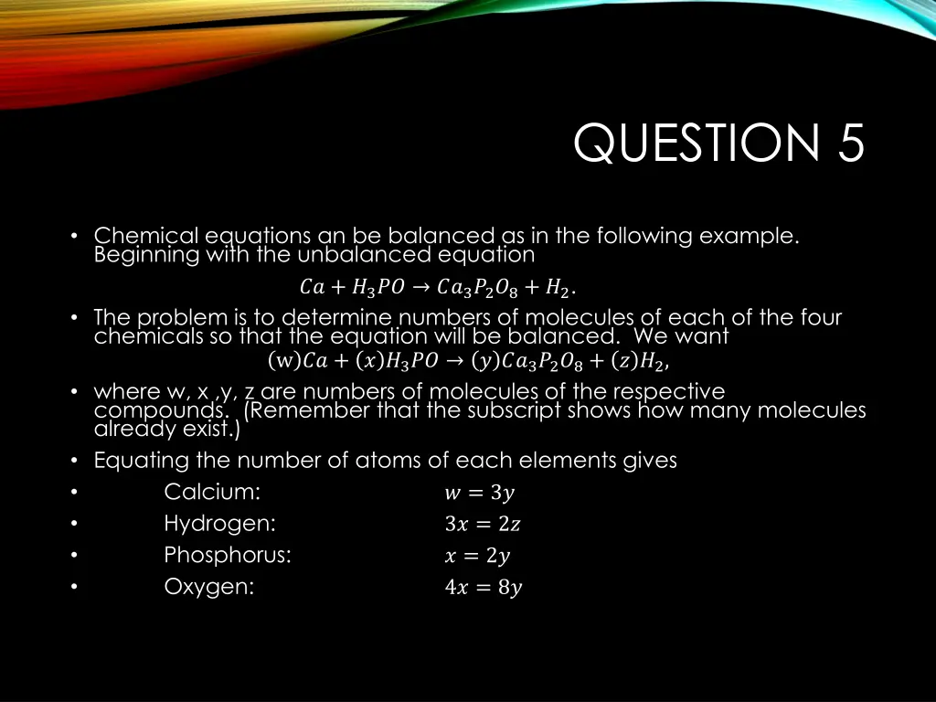 question 5