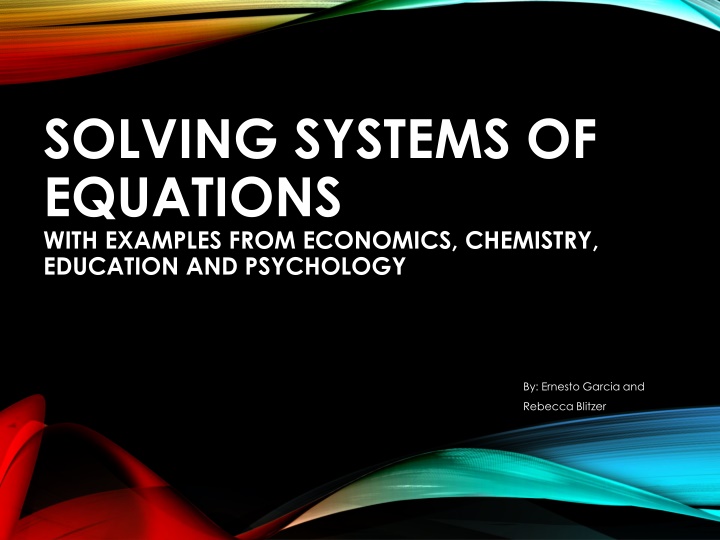 solving systems of equations with examples from