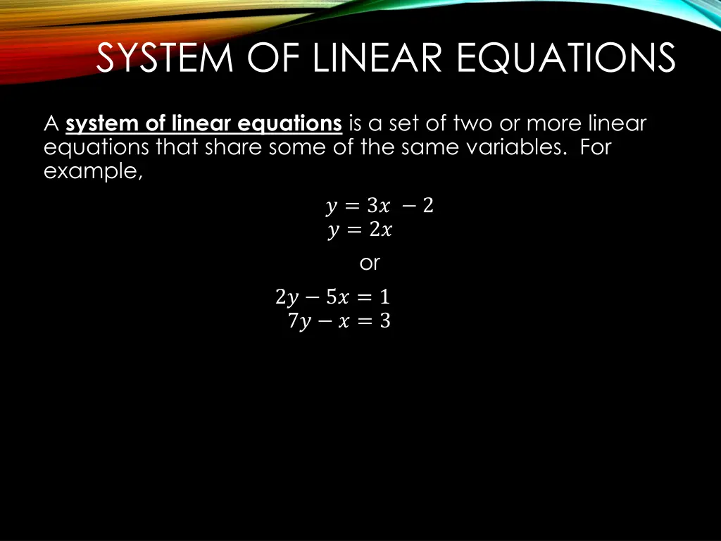 system of linear equations