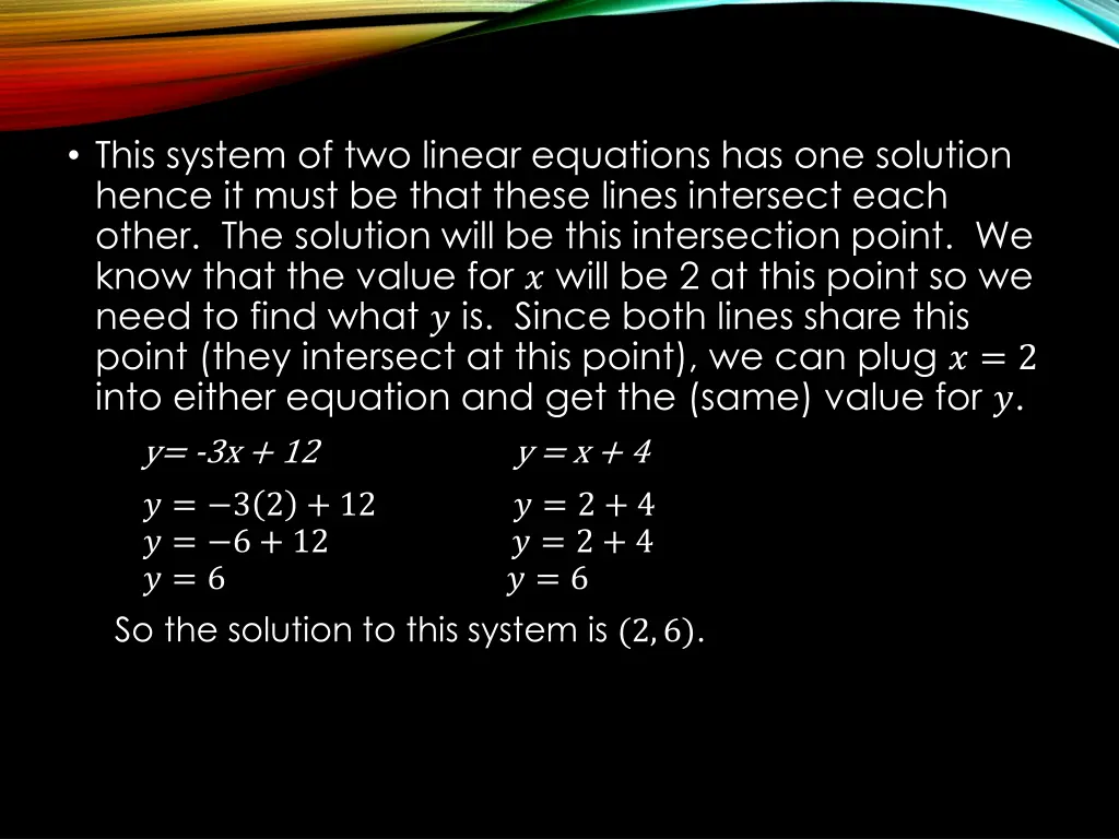 this system of two linear equations