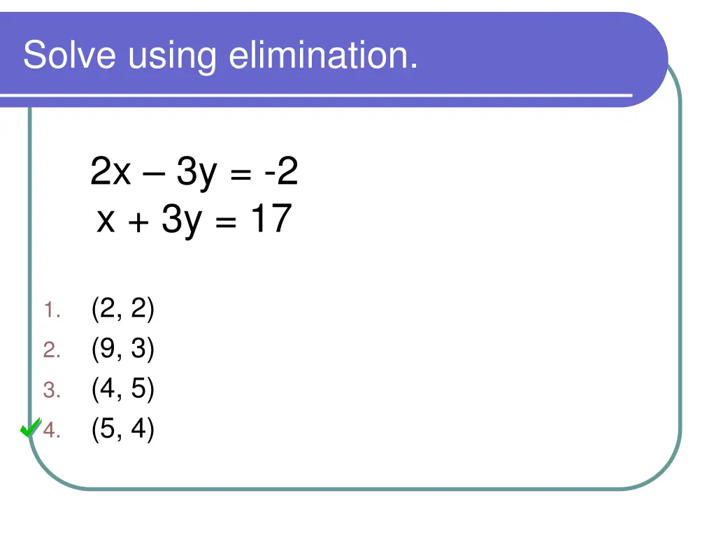 solve using elimination