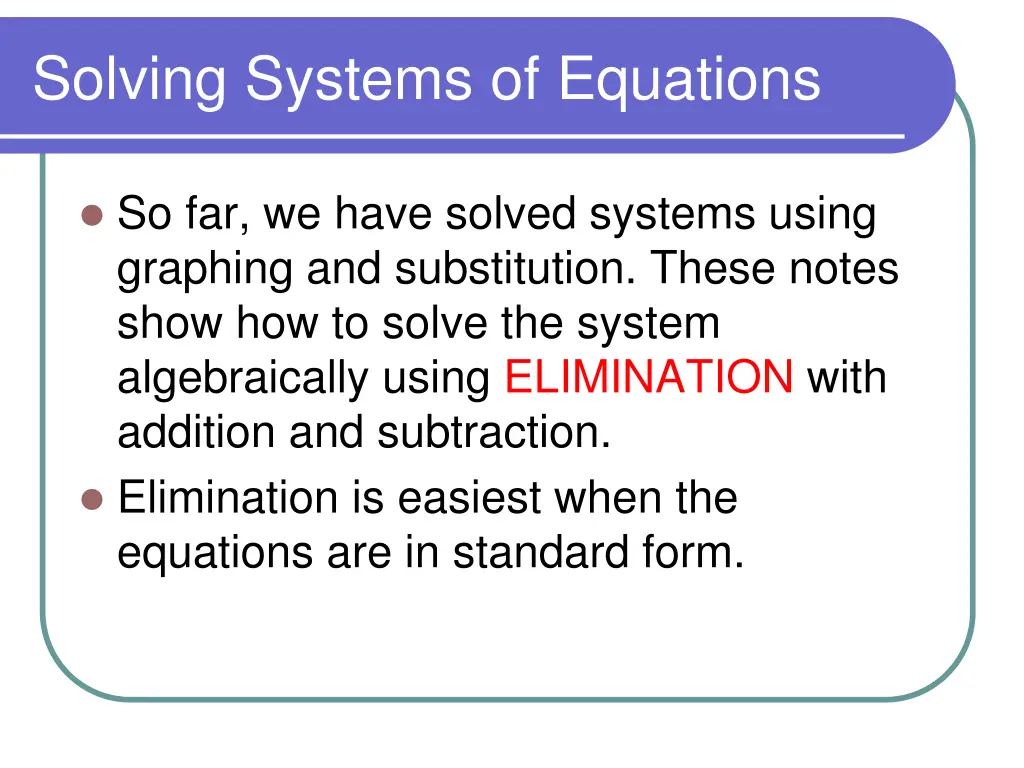 solving systems of equations