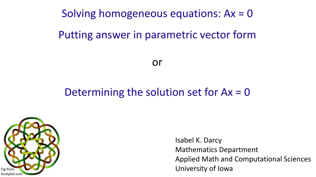 solving homogeneous equations ax 0 1