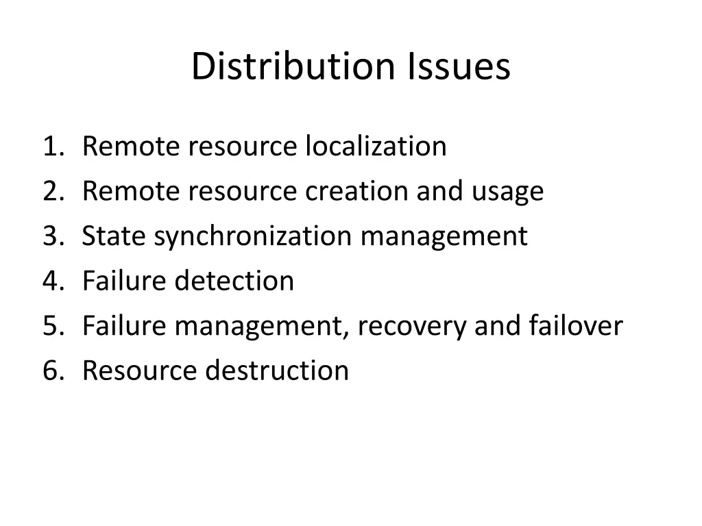 distribution issues