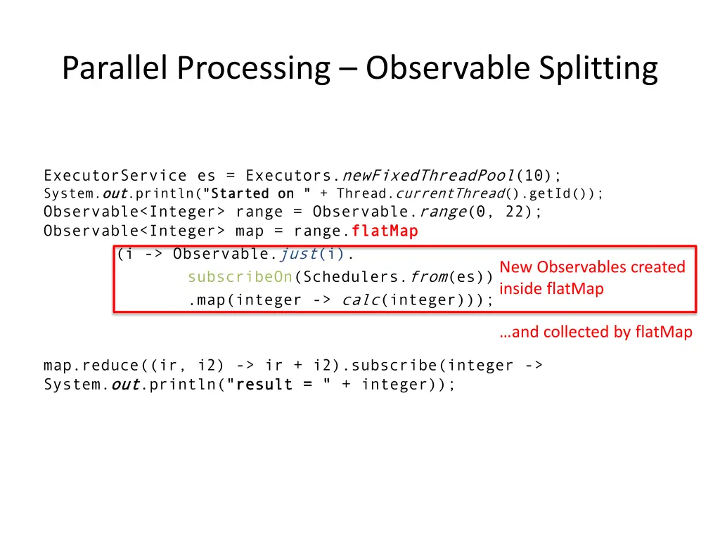 parallel processing observable splitting