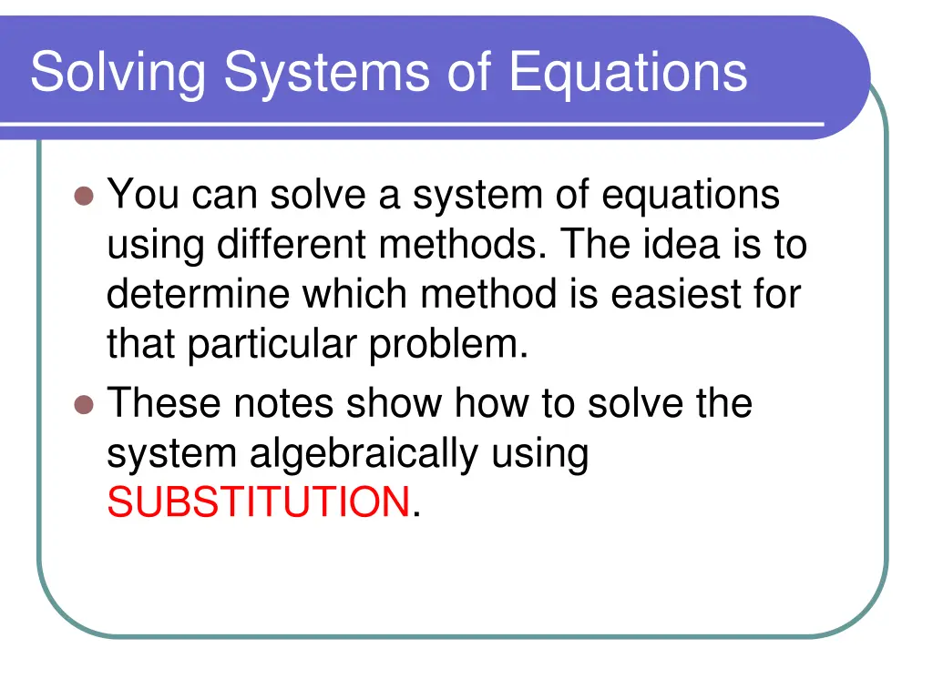 solving systems of equations