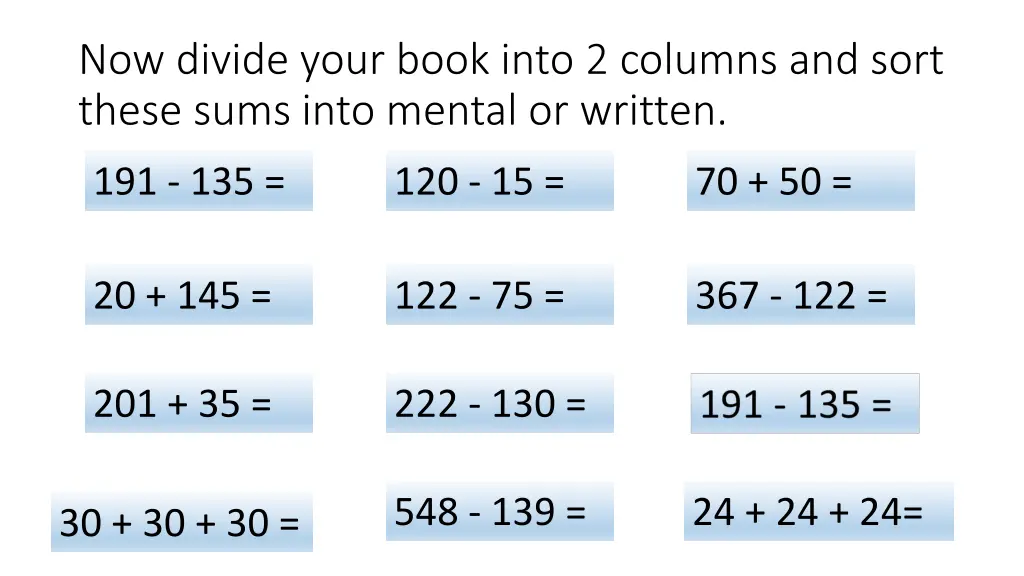 now divide your book into 2 columns and sort