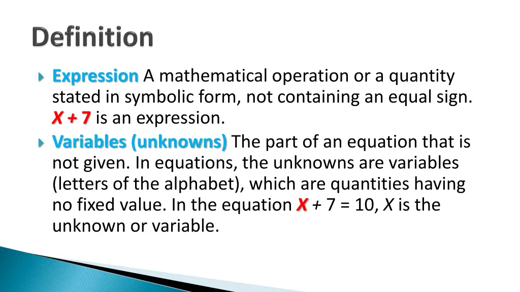 expression a mathematical operation or a quantity