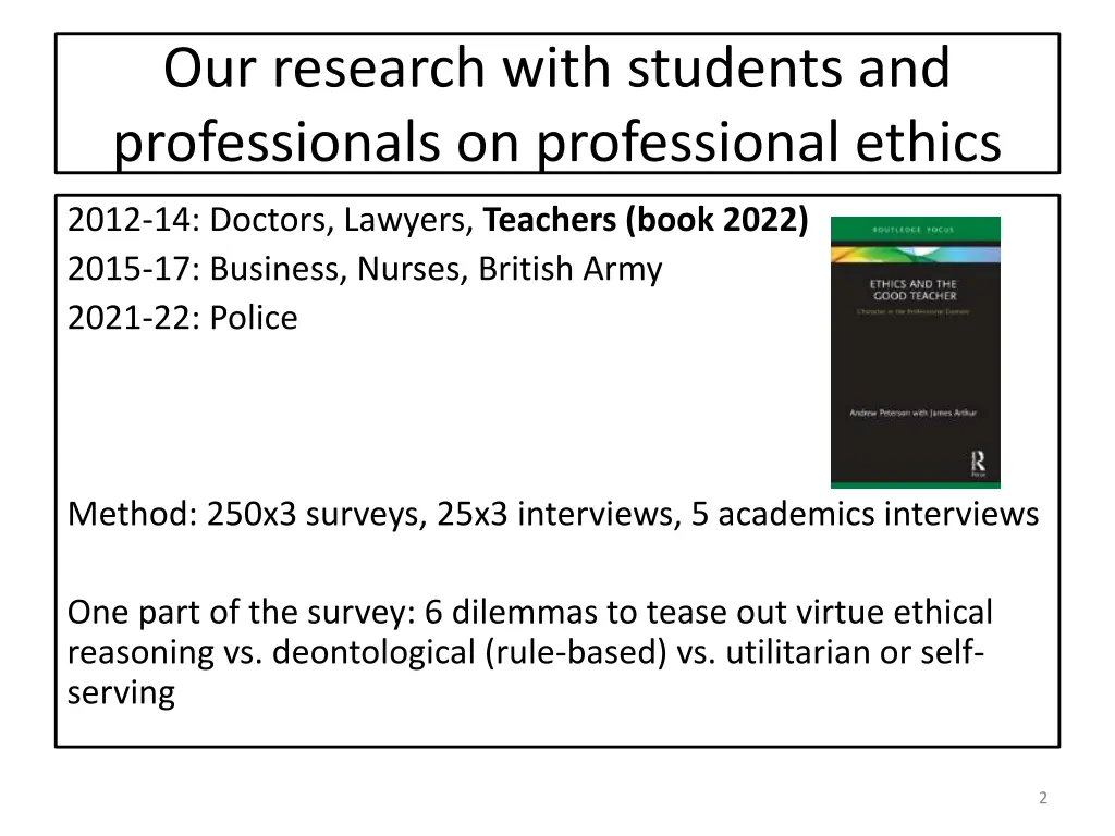 our research with students and professionals
