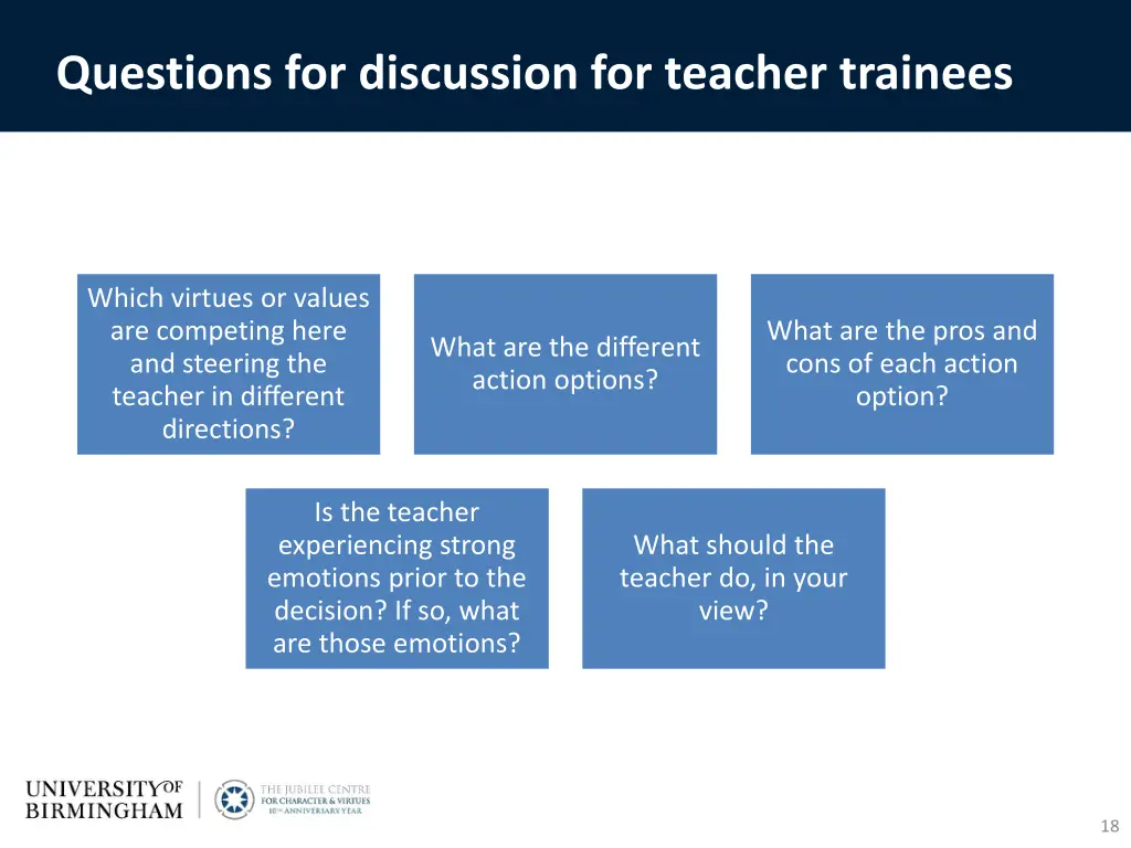 questions for discussion for teacher trainees