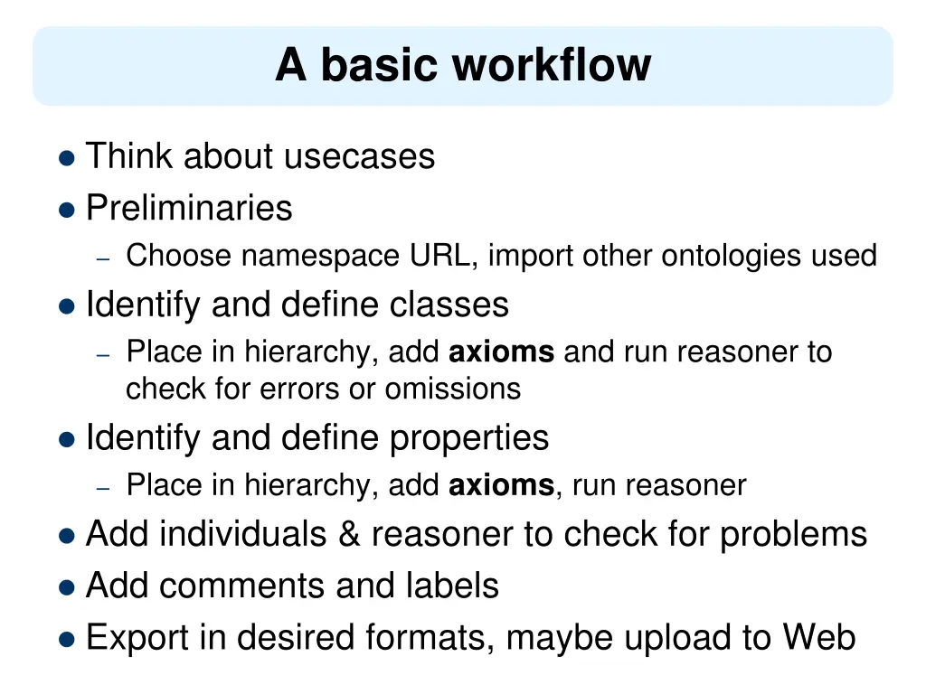 a basic workflow