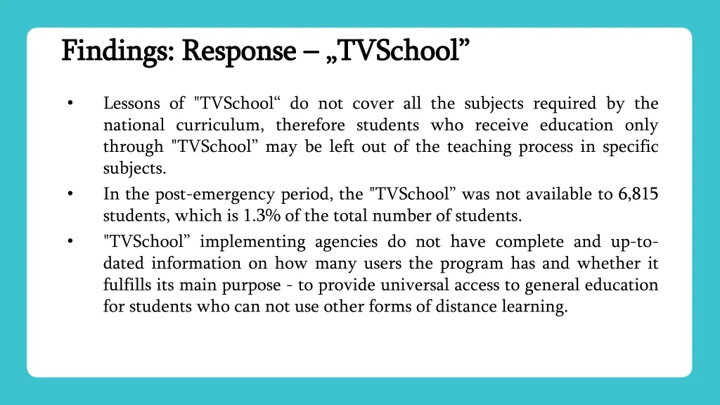 findings findings response