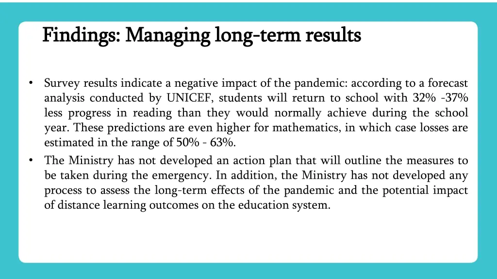findings managing long findings managing long term