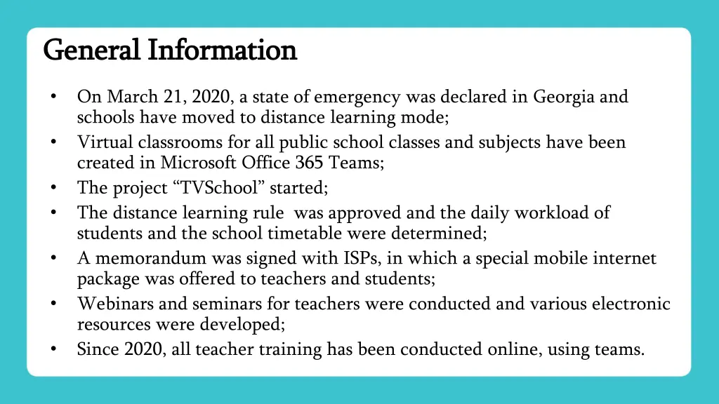 general information general information