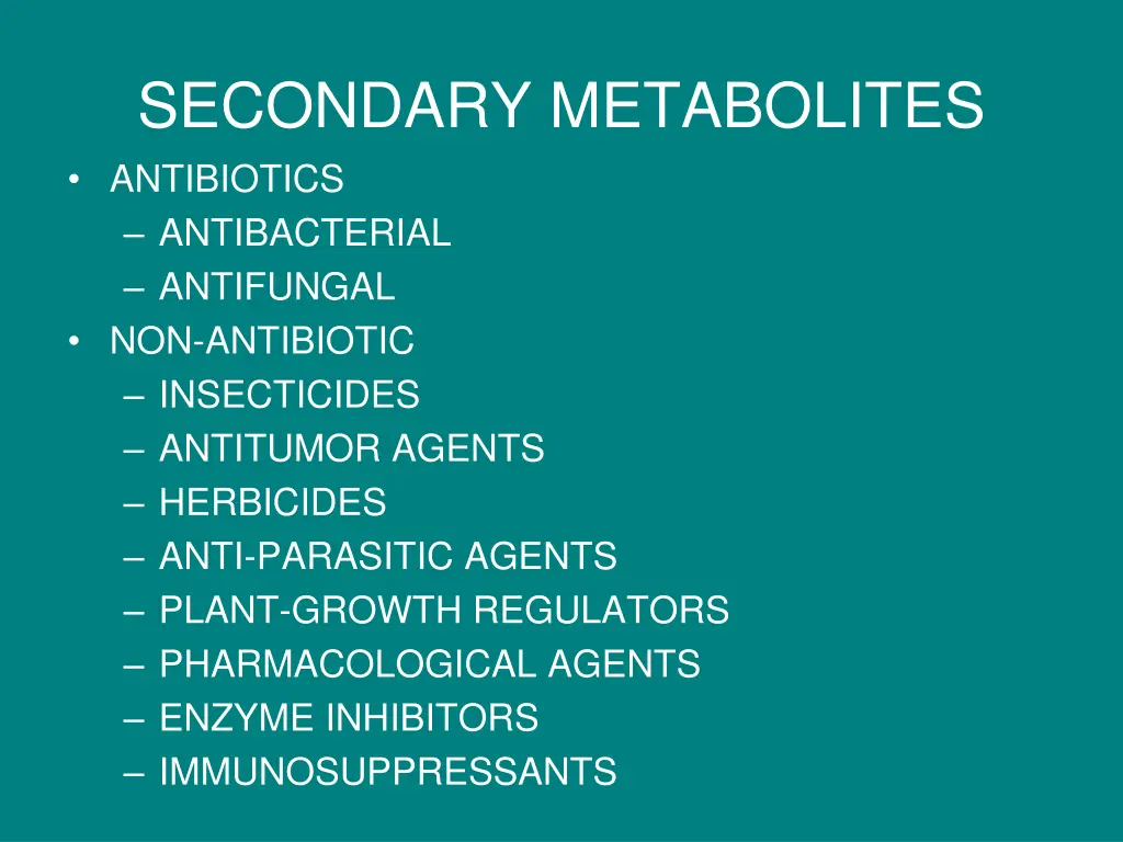 secondary metabolites antibiotics antibacterial