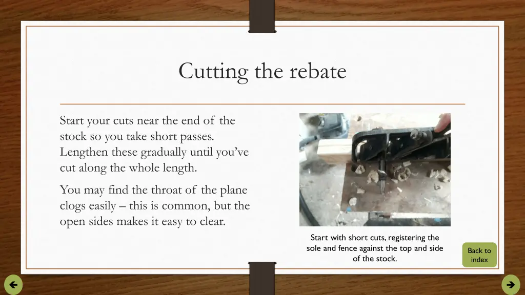 cutting the rebate 1