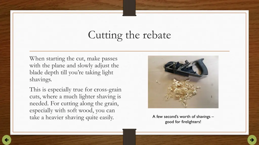 cutting the rebate