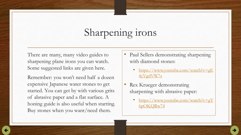 sharpening irons