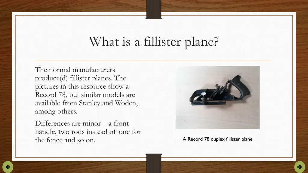 what is a fillister plane 1