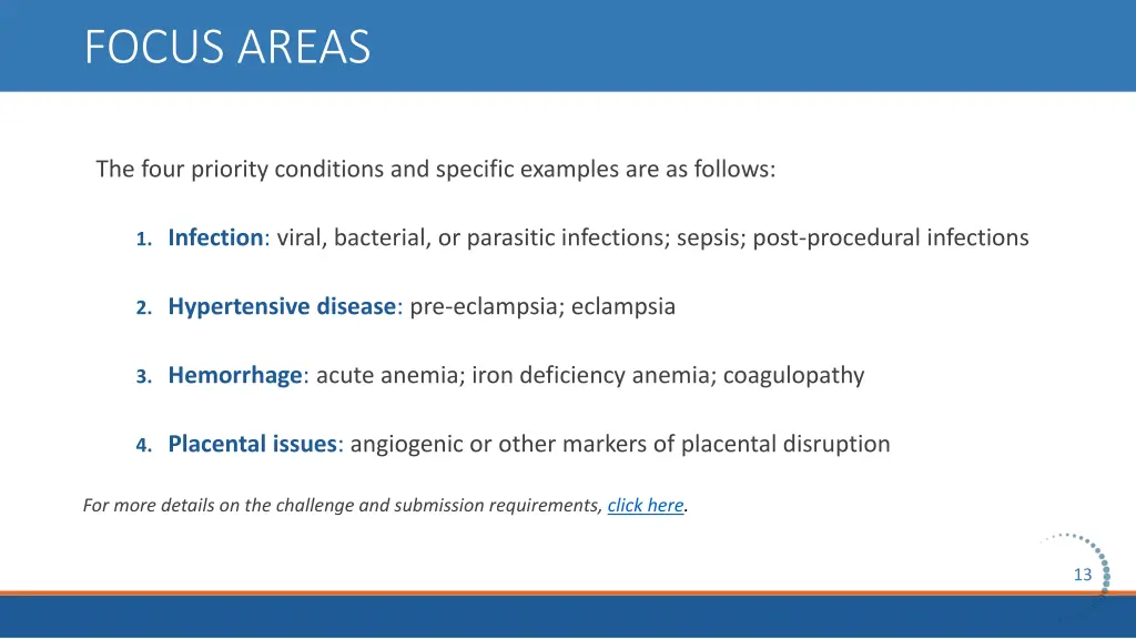 focus areas