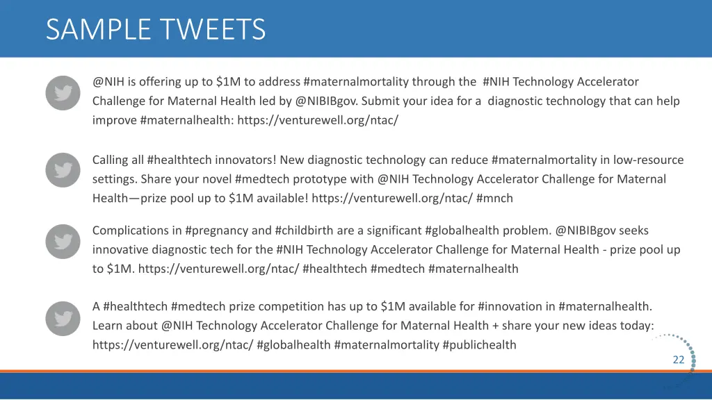 sample tweets