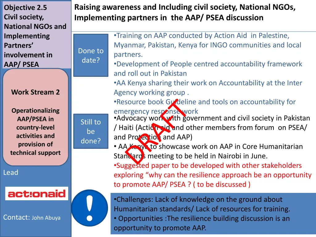 raising awareness and including civil society