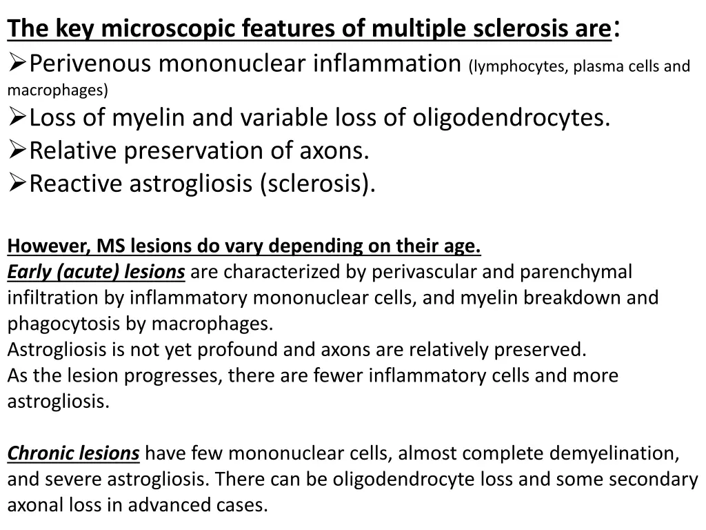 the key microscopic features of multiple