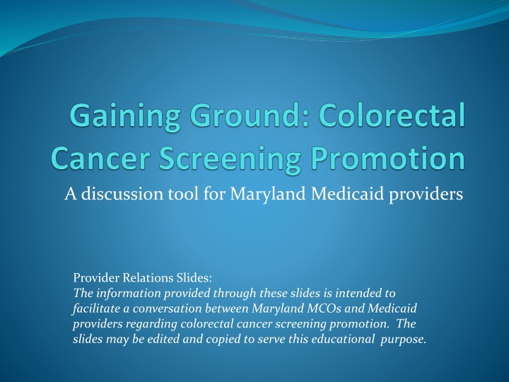 a discussion tool for maryland medicaid providers