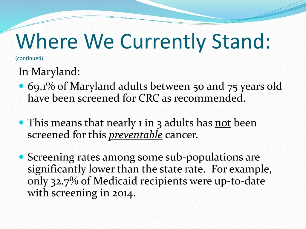 where we currently stand continued in maryland