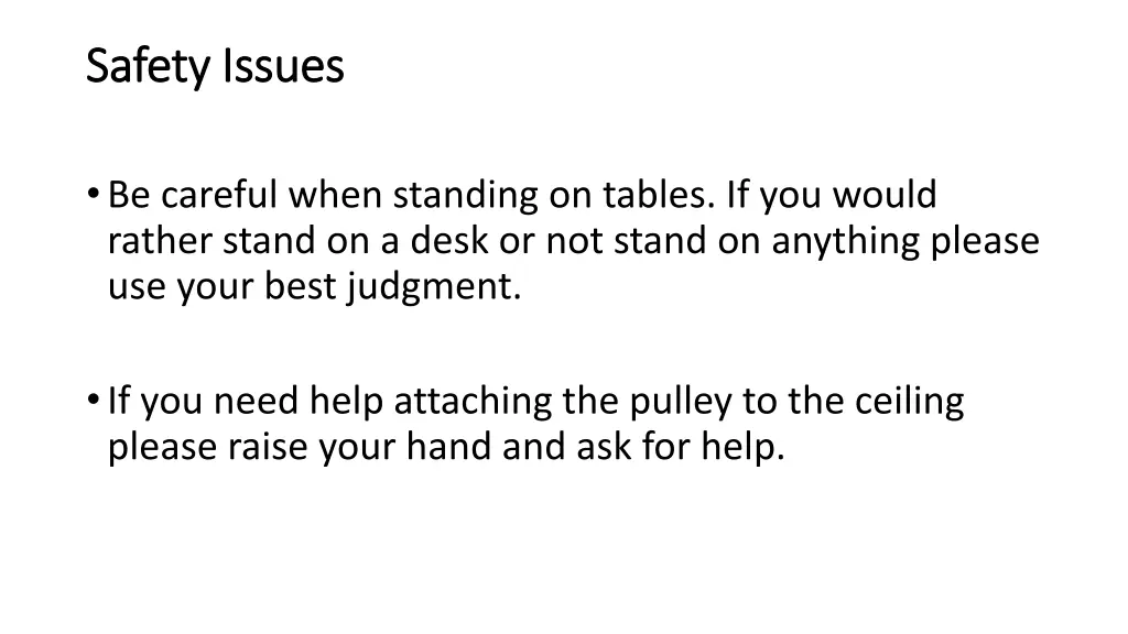 safety issues safety issues