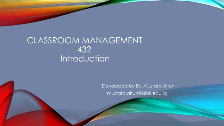 classroom management 432 introduction
