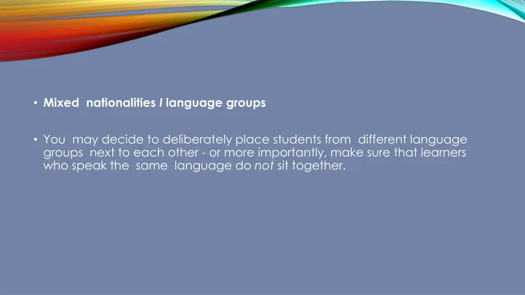 mixed nationalities i language groups
