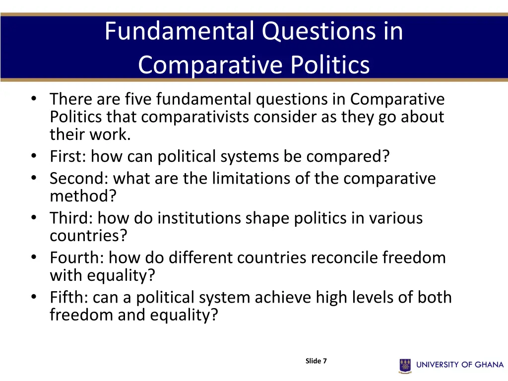 fundamental questions in comparative politics