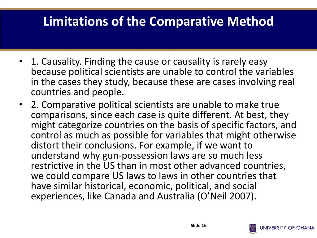 limitations of the comparative method