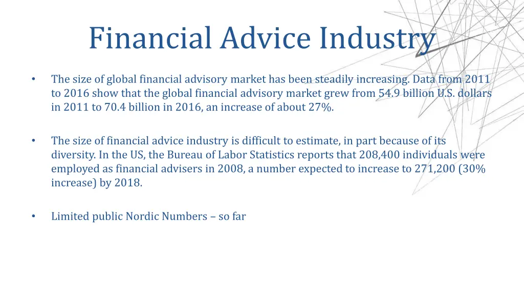financial advice industry