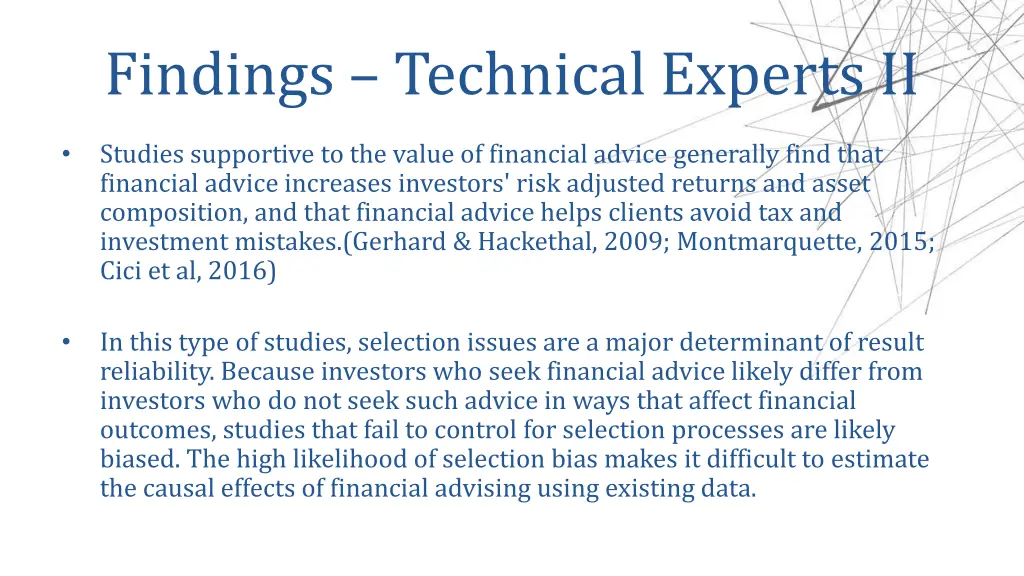 findings technical experts ii