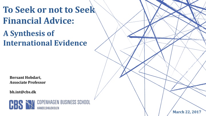 to seek or not to seek financial advice