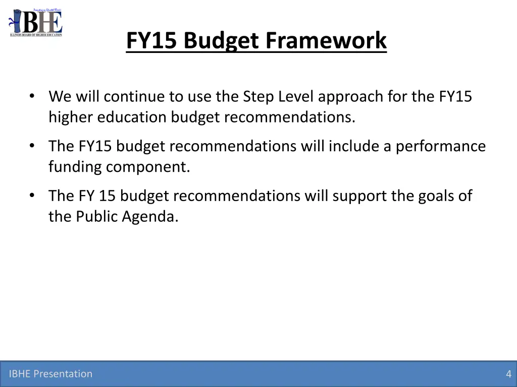 fy15 budget framework