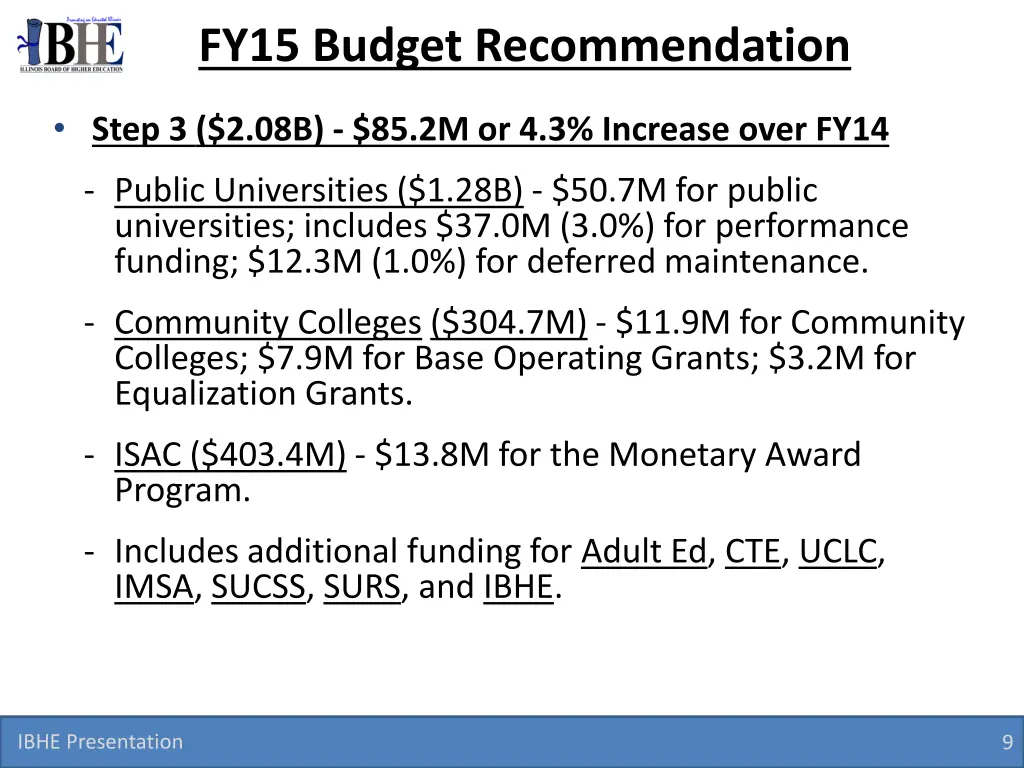 fy15 budget recommendation 2