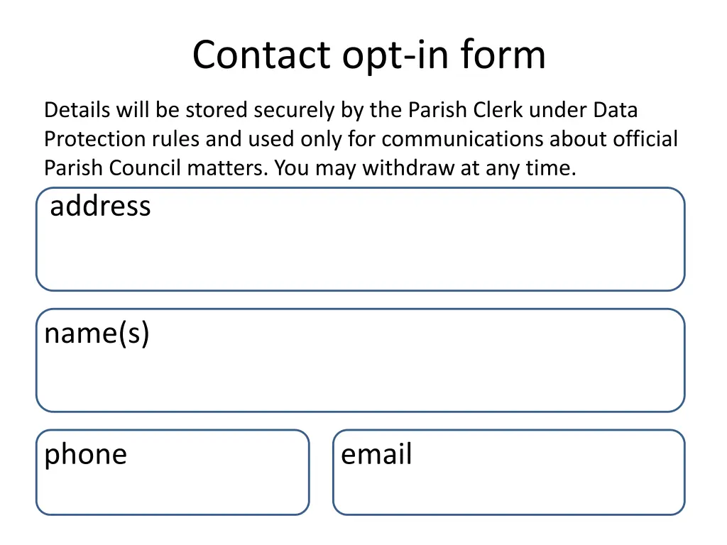 contact opt in form