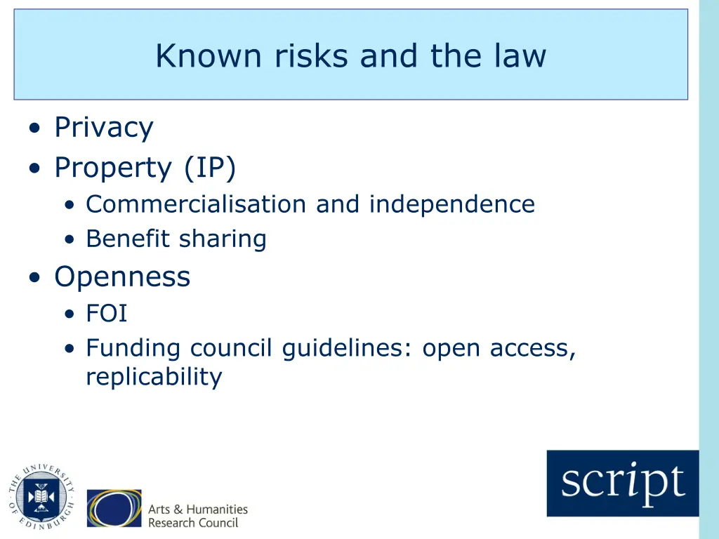 known risks and the law
