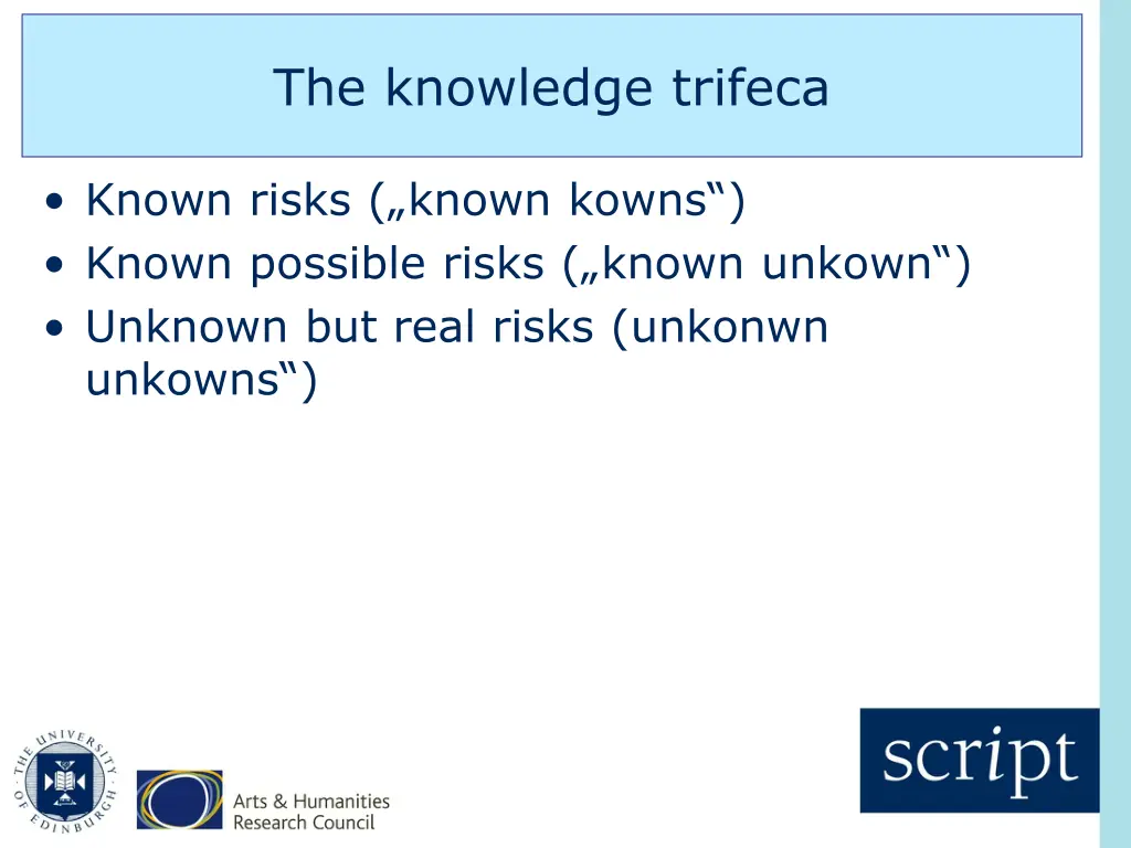 the knowledge trifeca
