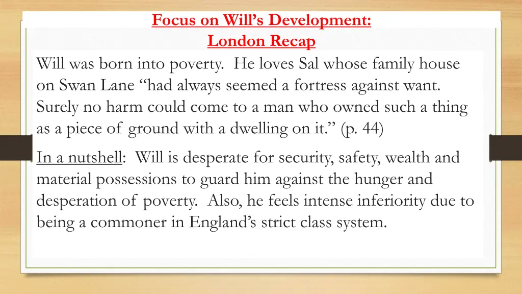 focus on will s development london recap