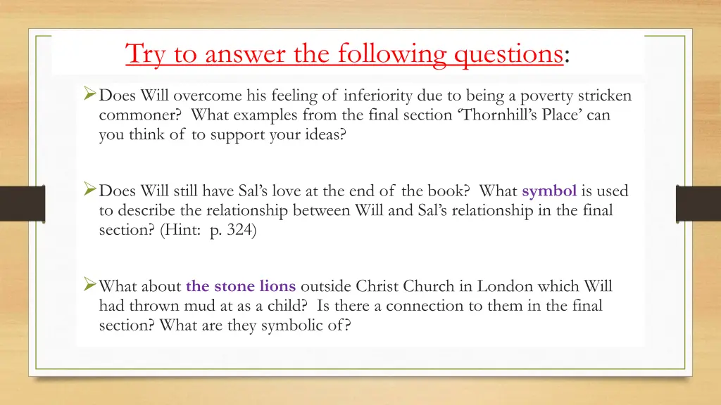 try to answer the following questions