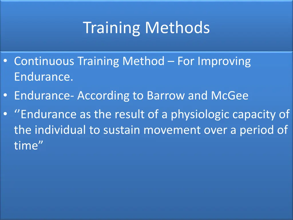training methods