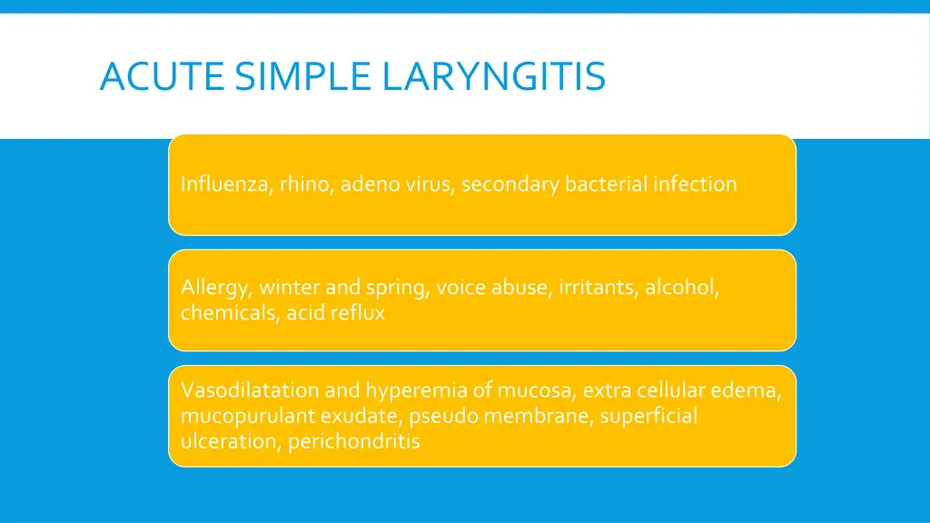 acute simple laryngitis